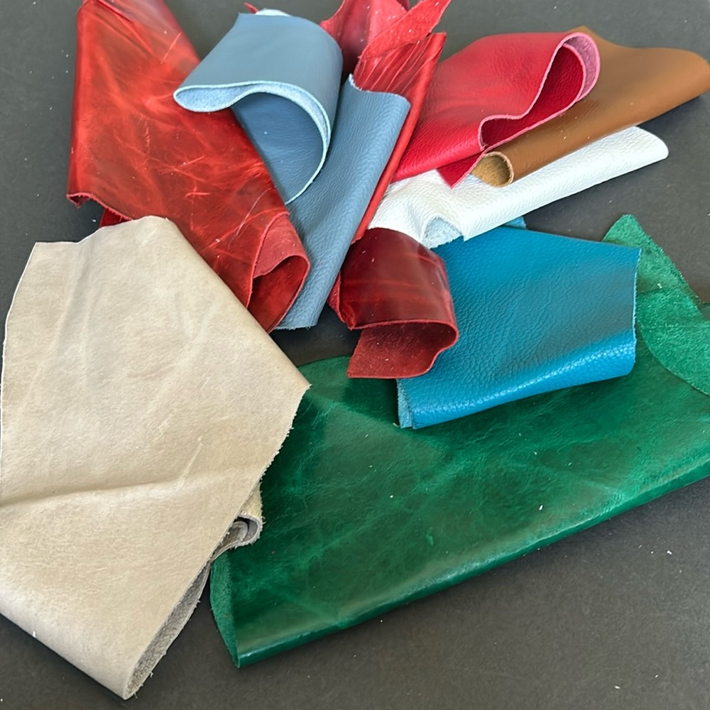 # 14 - Leather remnants pieces perfect for crafting